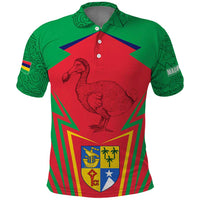 Mauritius Coat of Arms Polo Shirt National Emblem Blended with Traditional Patterns