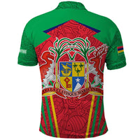 Mauritius Coat of Arms Polo Shirt National Emblem Blended with Traditional Patterns
