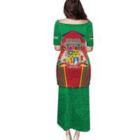 Mauritius Coat of Arms Puletasi National Emblem Blended with Traditional Patterns