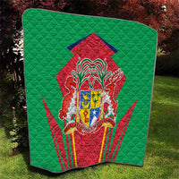 Mauritius Coat of Arms Quilt National Emblem Blended with Traditional Patterns