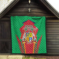 Mauritius Coat of Arms Quilt National Emblem Blended with Traditional Patterns