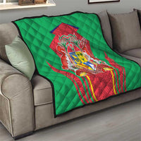 Mauritius Coat of Arms Quilt National Emblem Blended with Traditional Patterns