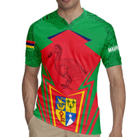 Mauritius Coat of Arms Rugby Jersey National Emblem Blended with Traditional Patterns