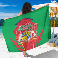 Mauritius Coat of Arms Sarong National Emblem Blended with Traditional Patterns