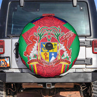 Mauritius Coat of Arms Spare Tire Cover National Emblem Blended with Traditional Patterns