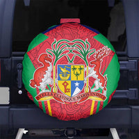Mauritius Coat of Arms Spare Tire Cover National Emblem Blended with Traditional Patterns