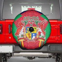 Mauritius Coat of Arms Spare Tire Cover National Emblem Blended with Traditional Patterns
