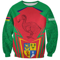 Mauritius Coat of Arms Sweatshirt National Emblem Blended with Traditional Patterns