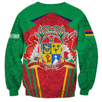 Mauritius Coat of Arms Sweatshirt National Emblem Blended with Traditional Patterns