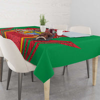 Mauritius Coat of Arms Tablecloth National Emblem Blended with Traditional Patterns