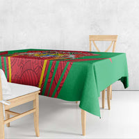Mauritius Coat of Arms Tablecloth National Emblem Blended with Traditional Patterns