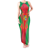 Mauritius Coat of Arms Tank Maxi Dress National Emblem Blended with Traditional Patterns