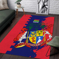Mauritius Area Rug National Emblem Integrated with Country's Shape – Symbolic Design
