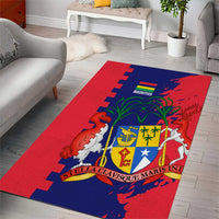Mauritius Area Rug National Emblem Integrated with Country's Shape – Symbolic Design