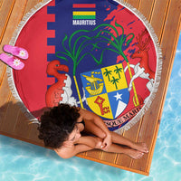 Mauritius Beach Blanket National Emblem Integrated with Country's Shape – Symbolic Design