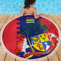 Mauritius Beach Blanket National Emblem Integrated with Country's Shape – Symbolic Design