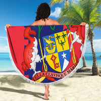 Mauritius Beach Blanket National Emblem Integrated with Country's Shape – Symbolic Design