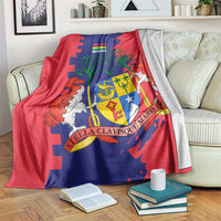 Mauritius Blanket National Emblem Integrated with Country's Shape – Symbolic Design