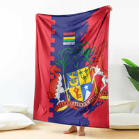 Mauritius Blanket National Emblem Integrated with Country's Shape – Symbolic Design