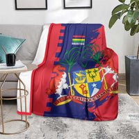 Mauritius Blanket National Emblem Integrated with Country's Shape – Symbolic Design