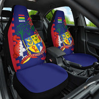 Mauritius Car Seat Cover National Emblem Integrated with Country's Shape – Symbolic Design