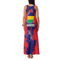 Mauritius Family Matching Tank Maxi Dress and Hawaiian Shirt National Emblem Integrated with Country's Shape – Symbolic Design