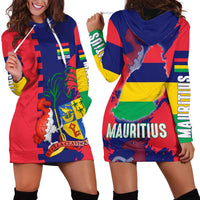 Mauritius Hoodie Dress National Emblem Integrated with Country's Shape – Symbolic Design