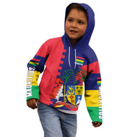 Mauritius Kid Hoodie National Emblem Integrated with Country's Shape – Symbolic Design