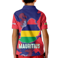 Mauritius Kid Polo Shirt National Emblem Integrated with Country's Shape – Symbolic Design