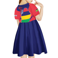 Mauritius Kid Short Sleeve Dress National Emblem Integrated with Country's Shape – Symbolic Design