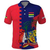 Mauritius Polo Shirt National Emblem Integrated with Country's Shape – Symbolic Design