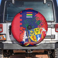 Mauritius Spare Tire Cover National Emblem Integrated with Country's Shape – Symbolic Design