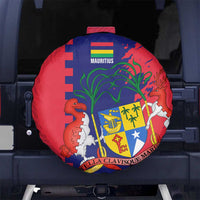 Mauritius Spare Tire Cover National Emblem Integrated with Country's Shape – Symbolic Design