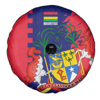 Mauritius Spare Tire Cover National Emblem Integrated with Country's Shape – Symbolic Design