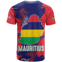 Mauritius T Shirt National Emblem Integrated with Country's Shape – Symbolic Design