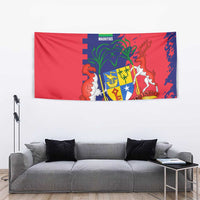 Mauritius Tapestry National Emblem Integrated with Country's Shape – Symbolic Design