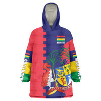 Mauritius Wearable Blanket Hoodie National Emblem Integrated with Country's Shape – Symbolic Design