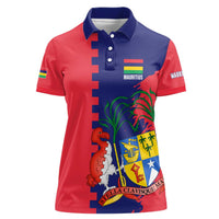 Mauritius Women Polo Shirt National Emblem Integrated with Country's Shape – Symbolic Design