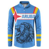 Aruba Button Sweatshirt National Emblem Featuring the Lion Symbol - Majestic Design