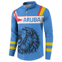 Aruba Button Sweatshirt National Emblem Featuring the Lion Symbol - Majestic Design