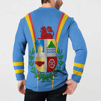 Aruba Button Sweatshirt National Emblem Featuring the Lion Symbol - Majestic Design