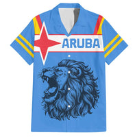 Aruba Family Matching Short Sleeve Bodycon Dress and Hawaiian Shirt National Emblem Featuring the Lion Symbol - Majestic Design