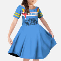 Aruba Kid Short Sleeve Dress National Emblem Featuring the Lion Symbol - Majestic Design