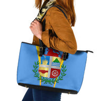 Aruba Leather Tote Bag National Emblem Featuring the Lion Symbol - Majestic Design
