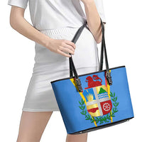 Aruba Leather Tote Bag National Emblem Featuring the Lion Symbol - Majestic Design
