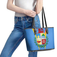Aruba Leather Tote Bag National Emblem Featuring the Lion Symbol - Majestic Design