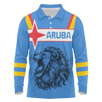 Aruba Long Sleeve Polo Shirt National Emblem Featuring the Lion Symbol - Majestic Design