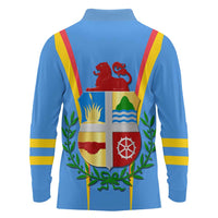Aruba Long Sleeve Polo Shirt National Emblem Featuring the Lion Symbol - Majestic Design