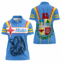 Aruba Women Polo Shirt National Emblem Featuring the Lion Symbol - Majestic Design