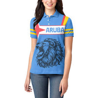 Aruba Women Polo Shirt National Emblem Featuring the Lion Symbol - Majestic Design